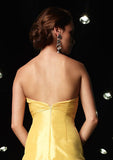 Yellow Strapless Mermaid Formal Prom Evening Dress HB104A