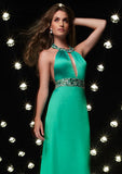 Halter Hot Green Floor Length Formal Evening Dress HB113A