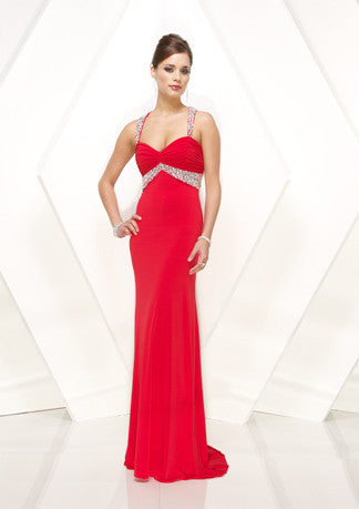 Elegant Red Formal Prom Evening Dress With Straps HB130A