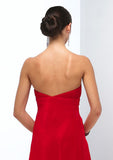 Strapless Red Empire Floor Length Evening Formal Dress HB142A