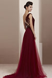 Grecian Asymmetric One Shoulder Burgundy Prom Formal Evening Dress CX830111