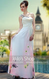 Pink Butterfly One Shoulder Formal Prom Evening Gown DQ830641