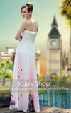 Pink Butterfly One Shoulder Formal Prom Evening Gown DQ830641
