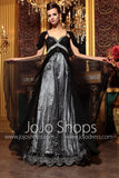  Black Empire Off Shoulder Formal Prom Evening Bridesmaid Gown DQ830765