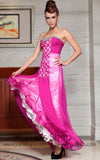 Strapless Jewled Pink Formal Prom Evening Dress
