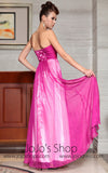 Strapless Jewled Pink Formal Prom Evening Dress