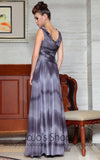 Grecian Gray V Neck Prom Formal Evening Dress
