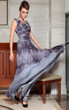 Grecian Gray V Neck Prom Formal Evening Dress