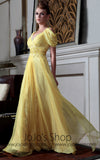 Yellow Regency Evening Gown