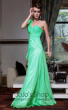 Green Grecian Empire Formal Dress