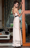 Beige Champagne Strapless Formal Prom Evening Dress DQ830823