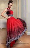 One Shoulder Red Multicolor Prom Dress