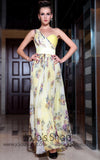 Grecian Yellow Multicolor Chiffon Prom Formal Evening Dress