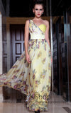 Grecian Yellow Multicolor Chiffon Prom Formal Evening Dress