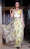 Grecian Yellow Multicolor Chiffon Prom Formal Evening Dress