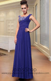 Purple Jeweled Evening Prom Formal Dress