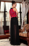 Back and Red Halter Evening Prom Dress