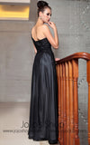 Grecian Black One Shoulder Prom Formal Dress Back