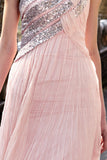 Blush Pink Grecian One Shoulder Prom Dress SA80168 X-Large