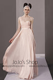 Blush Pink Grecian One Shoulder Prom Formal Evening Dress CX881308