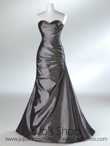 Silver Gray Sweetheart Fit and Flare A-line Formal Prom Evening Dress HA2011C