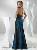 Blue Teal Strapless Graduation Prom Formal Dress HB2014C