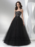 Black Strapless Tulle Formal Prom Ball Gown Dress HB2020A