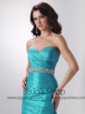 Blue Turquoise Strapless Graduation Prom Formal Dress HB2023C