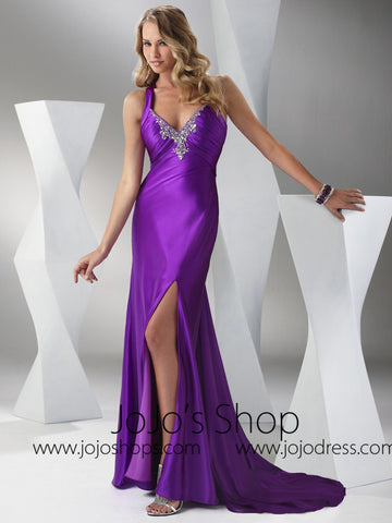 Purple Formal Black Tie Military Ball Gown HB2024C