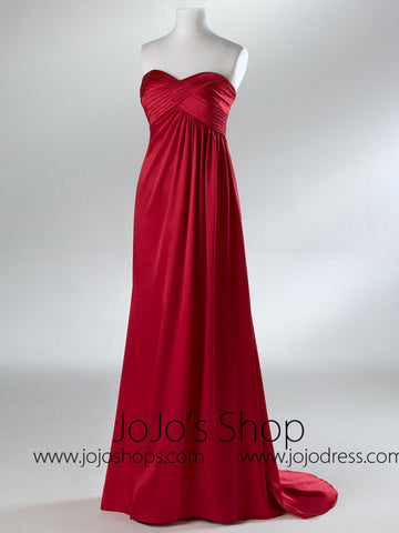 Red Empire Waist Military Ball Gown  HB2034B