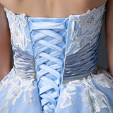 Blue Retro 50s Tea Length Prom Dress Formal Dress CC3005