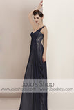 Purple Modest Lace Sleek Black Tie Formal Evening Cocktail Dress CX830016