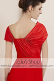 Red Slim Short Sleeves Stylish Runway Evening Cocktail Dress CX830088