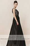 Grecian Black Low Back V Neck Elegant Evening Cocktail Dress CX830100