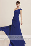 Grecian Blue One Shoulder Home Coming Prom Evening Cocktail Dress CX830132