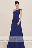 Grecian Blue One Shoulder Home Coming Prom Evening Cocktail Dress CX830132