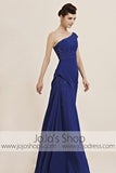 Grecian Blue One Shoulder Home Coming Prom Evening Cocktail Dress CX830132