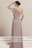 Grecian Tan One Shoulder Slit Home Coming Prom Evening Cocktail Dress CX830153