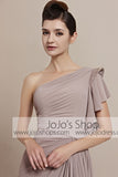 Grecian Tan One Shoulder Slit Home Coming Prom Evening Cocktail Dress CX830153