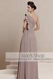 Grecian Tan One Shoulder Slit Home Coming Prom Evening Cocktail Dress CX830153