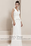 Ivory Grecian V Neck Prom Home Coming Evening Cocktail Dress CX830166