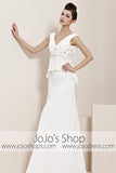 Ivory Grecian V Neck Prom Home Coming Evening Cocktail Dress CX830166