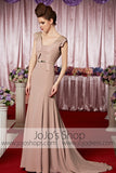 Sexy Low Back Mocha Brown Classy Elegant Prom Formal Evening Dress CX830256