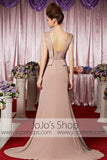 Sexy Low Back Mocha Brown Classy Elegant Prom Formal Evening Dress CX830256