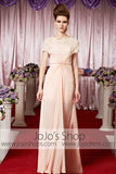 Blush Pink Lace Modest Hi Low Elegant Prom Formal Evening Dress CX830262