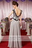 Silver V Neck V Back Chiffon Elegant Prom Formal Evening Dress CX830288