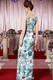 Modest Floral Long Elegant Prom Formal Evening Dress CX830298