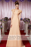 Peach Retro 1920S Victorian Modest Lace Elegant Prom Formal Evening Dress CX830312