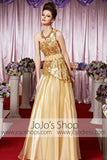 Gold Grecian One Shoulder Classy Elegant Prom Formal Evening Dress CX830318