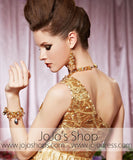 Gold Grecian One Shoulder Classy Elegant Prom Formal Evening Dress CX830318